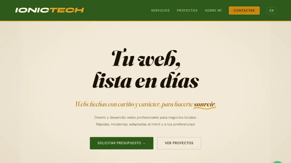 Portada de la web de IonicTech