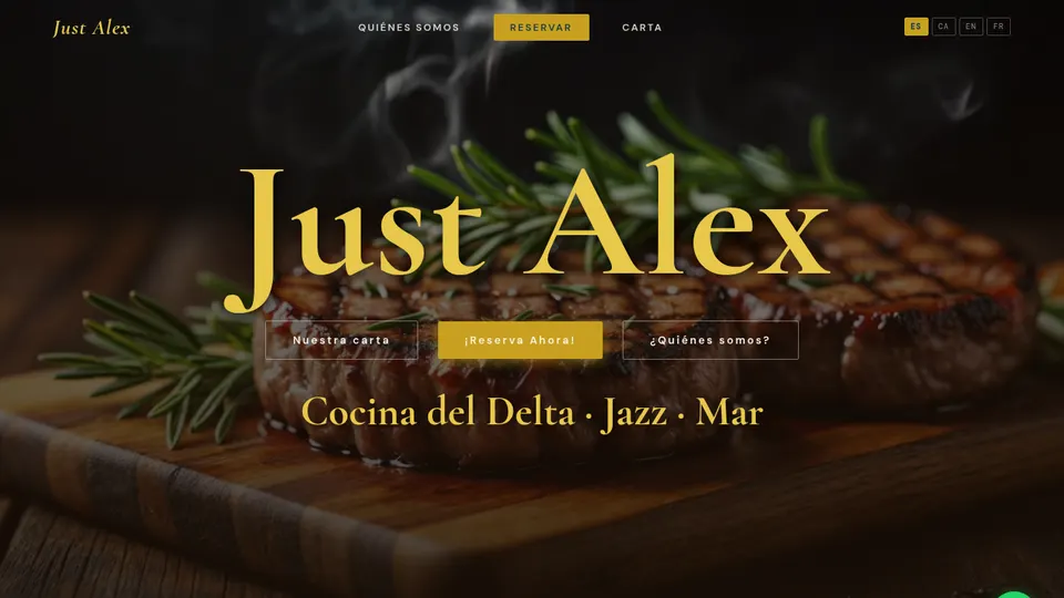 Portada de la web de Just Alex